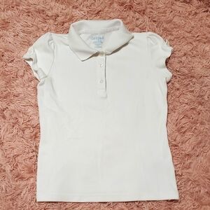 White Polo Shirt For Girls School Uniform By Cat & Jack Size 6/6X